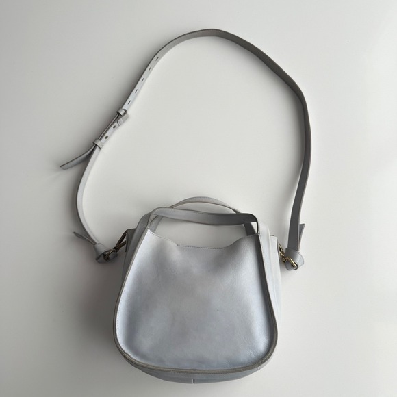 Madewell Sydney Powder Blue Leather Two Strap Crossbody Bag Purse